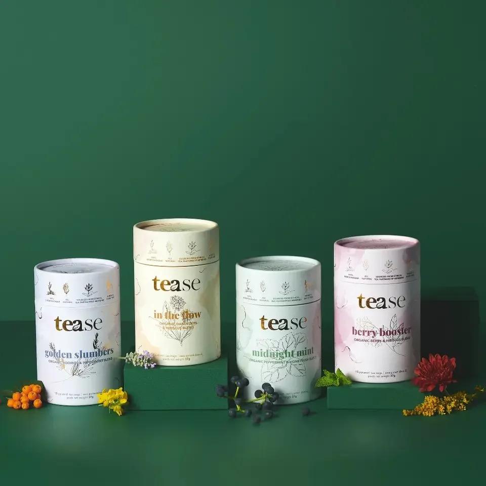 القابلة للتحلل الغذاء الصف مسحوق البروتين الشاي حبوب البن ورقة اسطوانة التعبئة والتغليف مخصص كرافت ورقة أنبوب التعبئة والتغليف للشاي