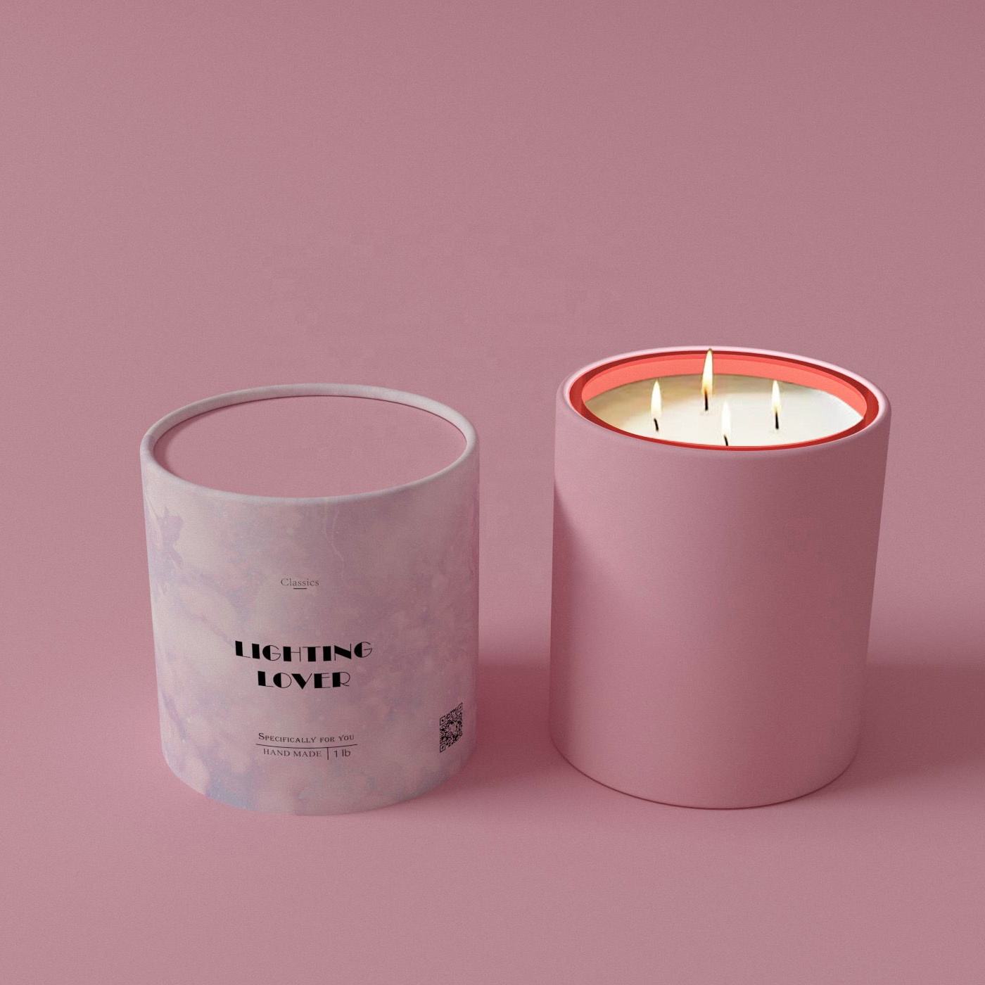 صديقة للبيئة مخصصة كرافت التعبئة والتغليف كرتون اسطوانة مربع ورقة أنبوب التعبئة والتغليف للشمعة