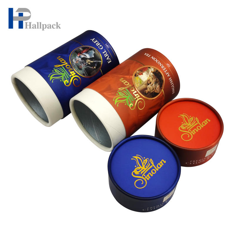 أنبوب الورق الأزرق تغليف الشاي الأبيض التي شيرت تغليف أنابيب الورق