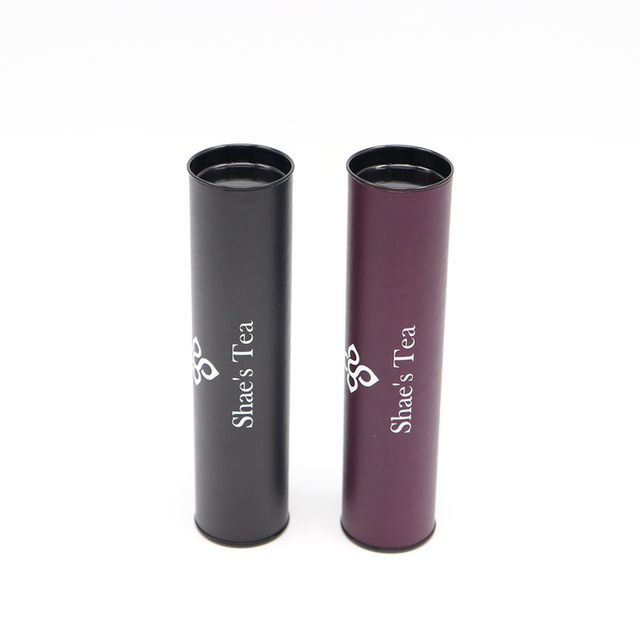 صديقة للبيئة تصميم مخصص حزمة صندوق أنبوب دائري للطعام مع غطاء معدني من الورق المقوى المعبأ لشاي القهوة والمكسرات