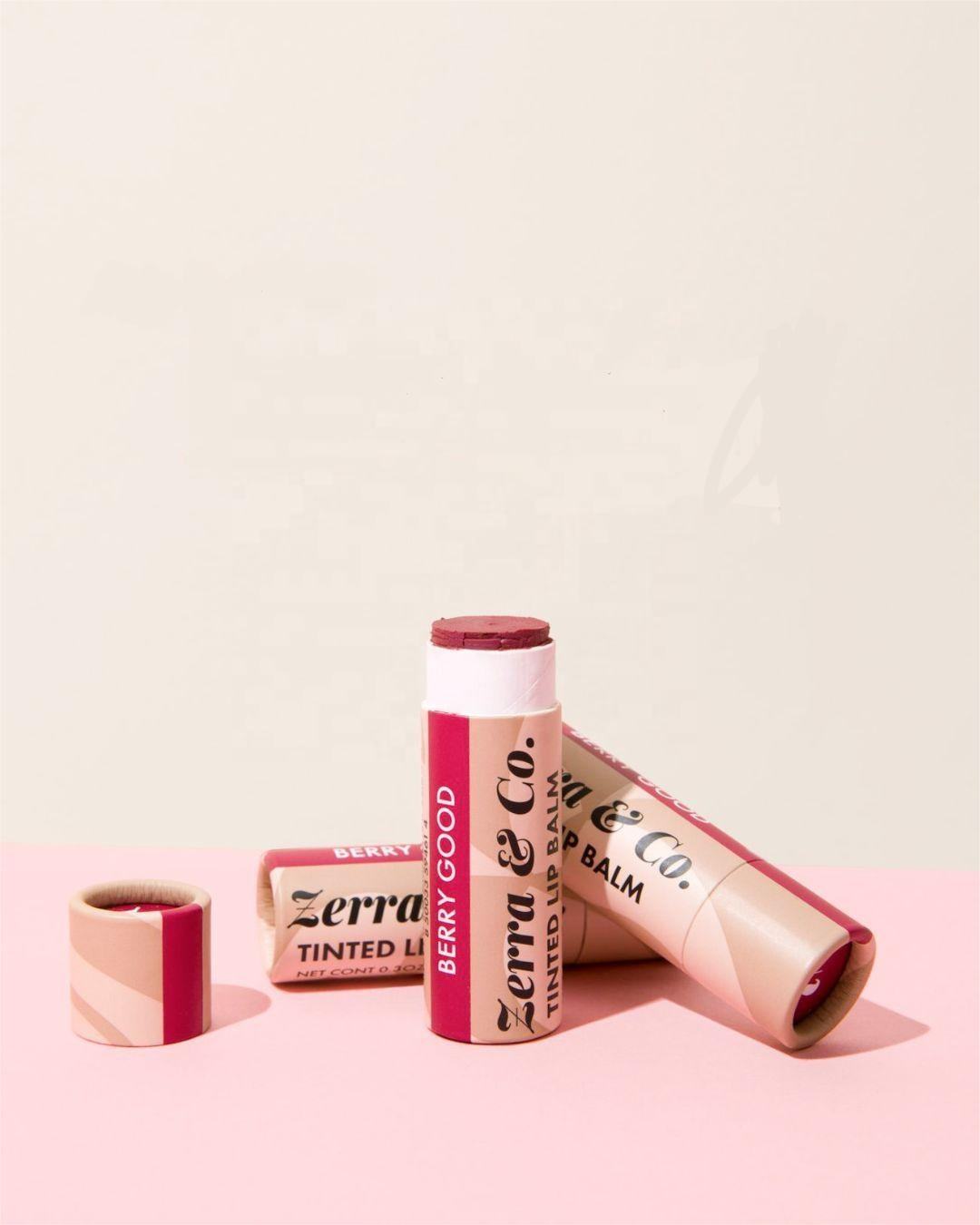 بلسم شفاه من الورق المقوى المعاد تدويره وقابل للتحلل الحيوي، أنبوب ورقي لمستحضرات التجميل صديق للبيئة