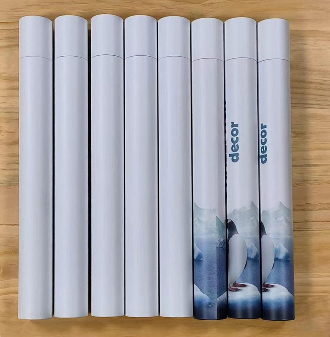 صديقة للبيئة مخصصة وثيقة من الورق المقوى تعبئتها مربع جولة أنبوب مربع حزمة لخلفية ملصق الخريطة