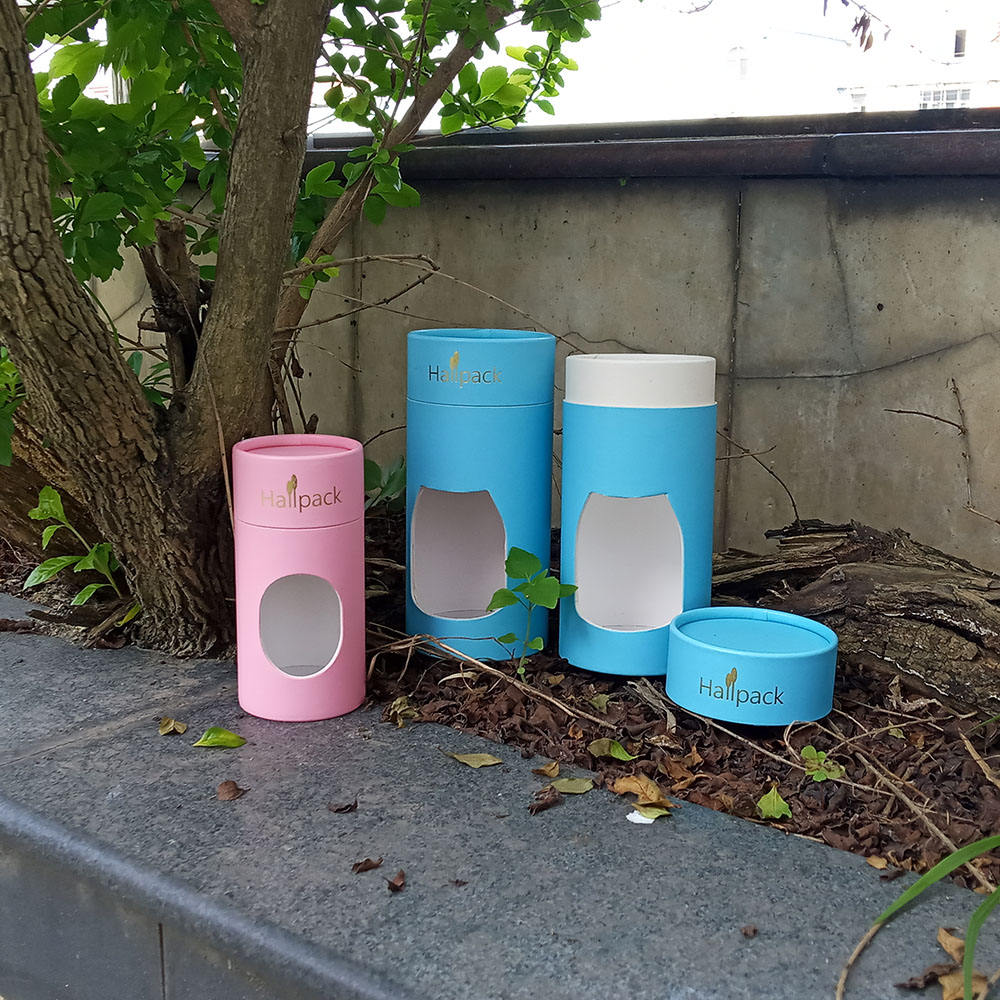 جولة مخصصة أنبوب ورقي فارغ التعبئة والتغليف شمعة قابلة للتحلل كرافت الأنسجة شمعة نافذة اسطوانة صناديق