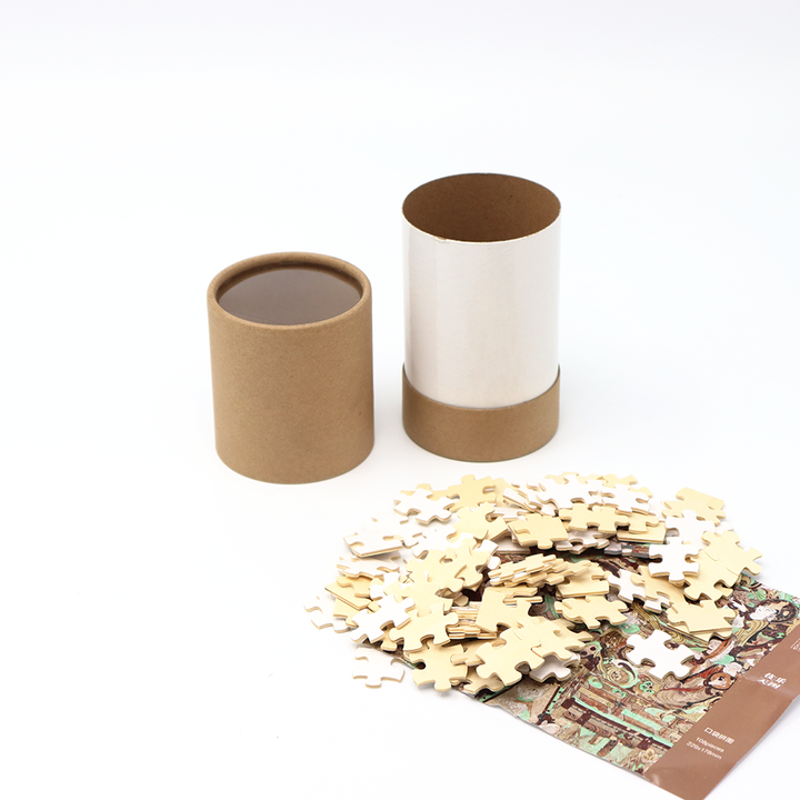 طباعة مخصصة للهدايا والتعبئة والتغليف الحرفية صندوق أسطواني من الورق المقوى تغليف أنبوب الورق للأطفال لعبة اللغز
