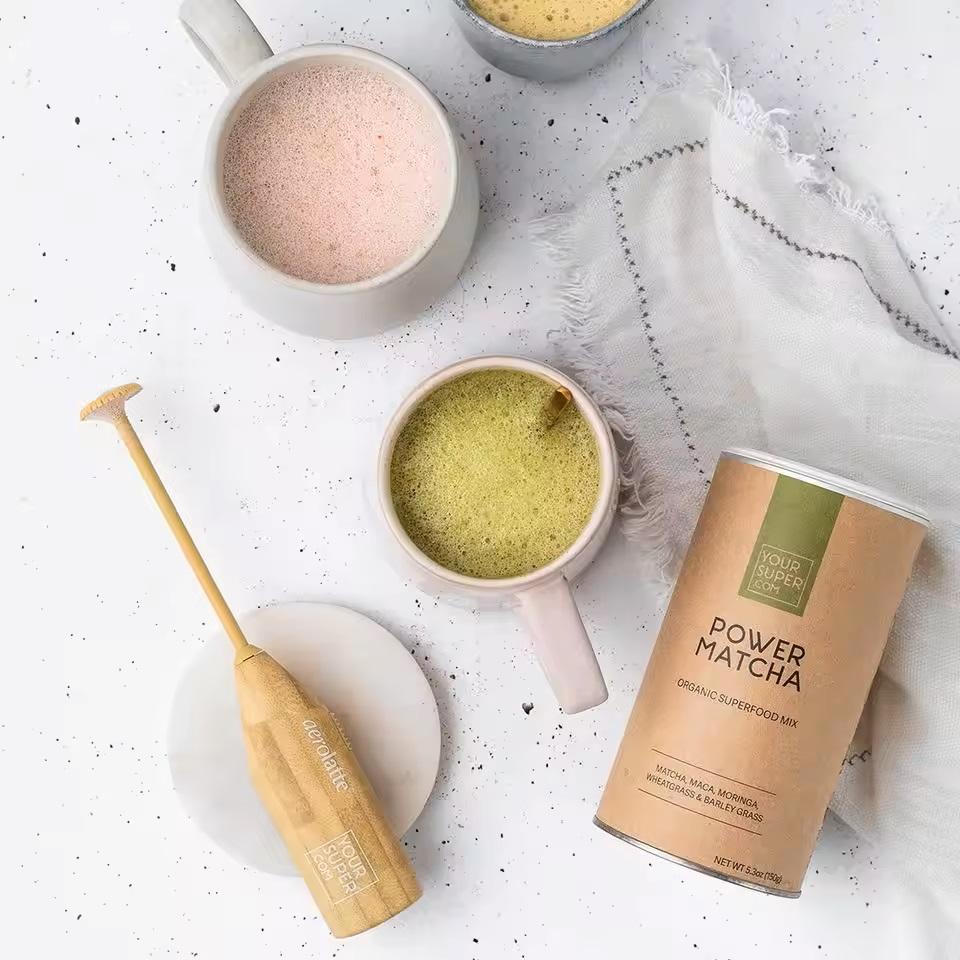 حاوية مسحوق صديقة للبيئة قابلة للتحلل الحيوي وحبوب القهوة والشوفان وأسطوانة ورقية أنبوب دائري لتغليف المواد الغذائية