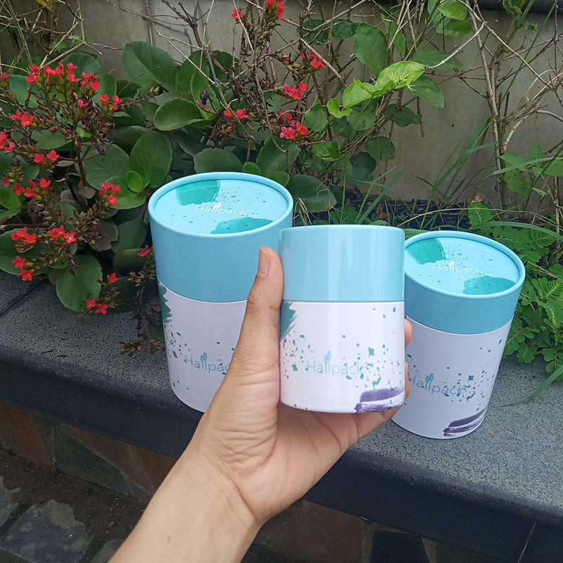 تغليف أنابيب ورق الكرافت بصناديق ورقية على شكل كرتون للشاي لتخزين وعرض الشاي