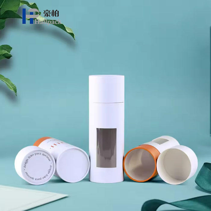 جولة مخصصة أنبوب ورقي فارغ التعبئة والتغليف شمعة قابلة للتحلل كرافت الأنسجة شمعة نافذة اسطوانة مربع