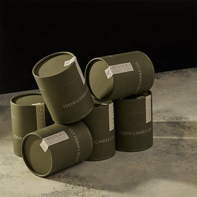 صندوق أنبوب دائري للتغليف من الورق المقوى القابل للتحلل الحيوي خالٍ من البلاستيك بنسبة 100% لتغليف الشموع بأنبوب ورقي عالي الجودة