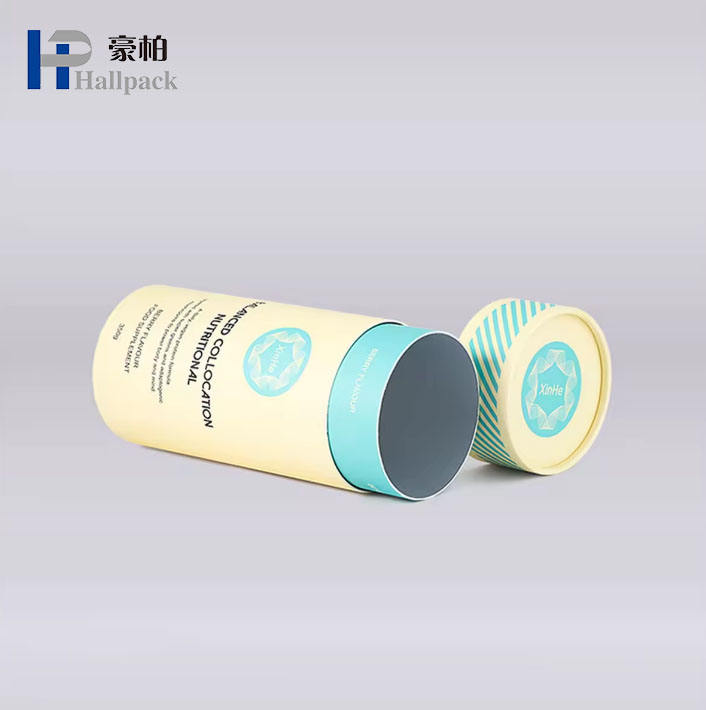 تغليف أنبوب الورق حاوية أسطوانة من الورق المقوى للطعام لتغليف علب الشاي المستديرة