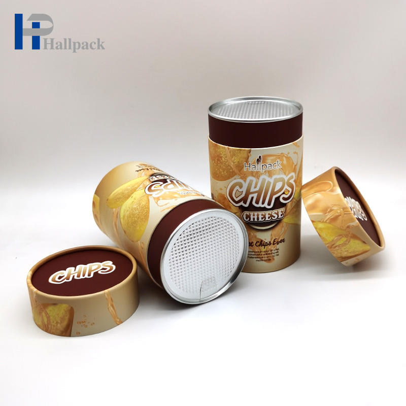 التعبئة والتغليف أنبوب الورق المقوى كرافت اسطوانة قابلة للتحلل مع غطاء سهل الفتح