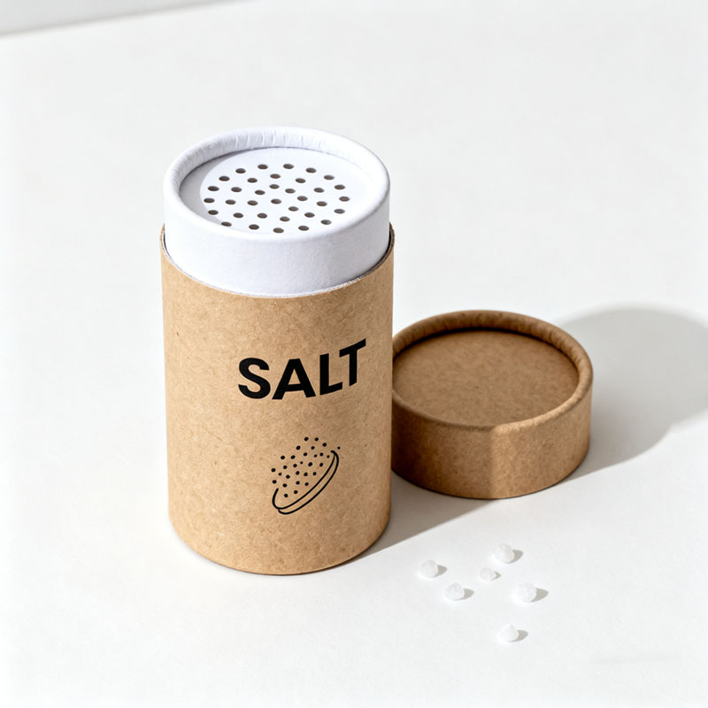 تعبئة الورق القابلة للتحلل البيولوجي تغليف أنبوب الورق الورقي للملح مع الملح مع الملح