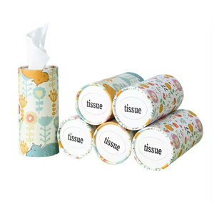 عالية الجودة مخصصة مناديل الوجه المحمولة التعبئة والتغليف من الورق المقوى اسطوانة مربع ورقة أنبوب التعبئة والتغليف لأنسجة السيارة