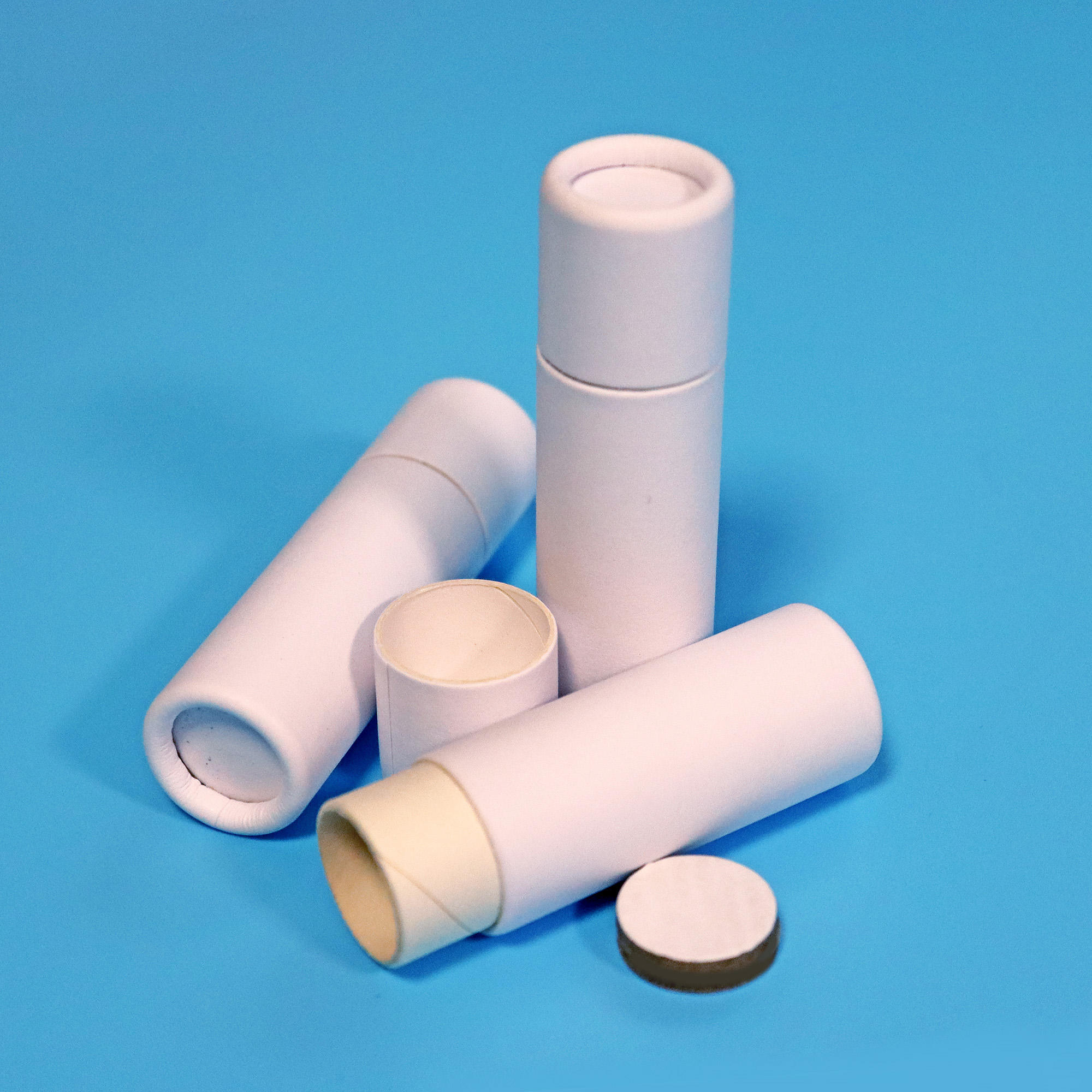 أنبوب ورق الكرافت الأساسي أنبوب تغليف الورق الأبيض القابل للتحلل الحيوي ملمع الشفاه المزيل للأعلى أنبوب بلسم الشفاه الورقي