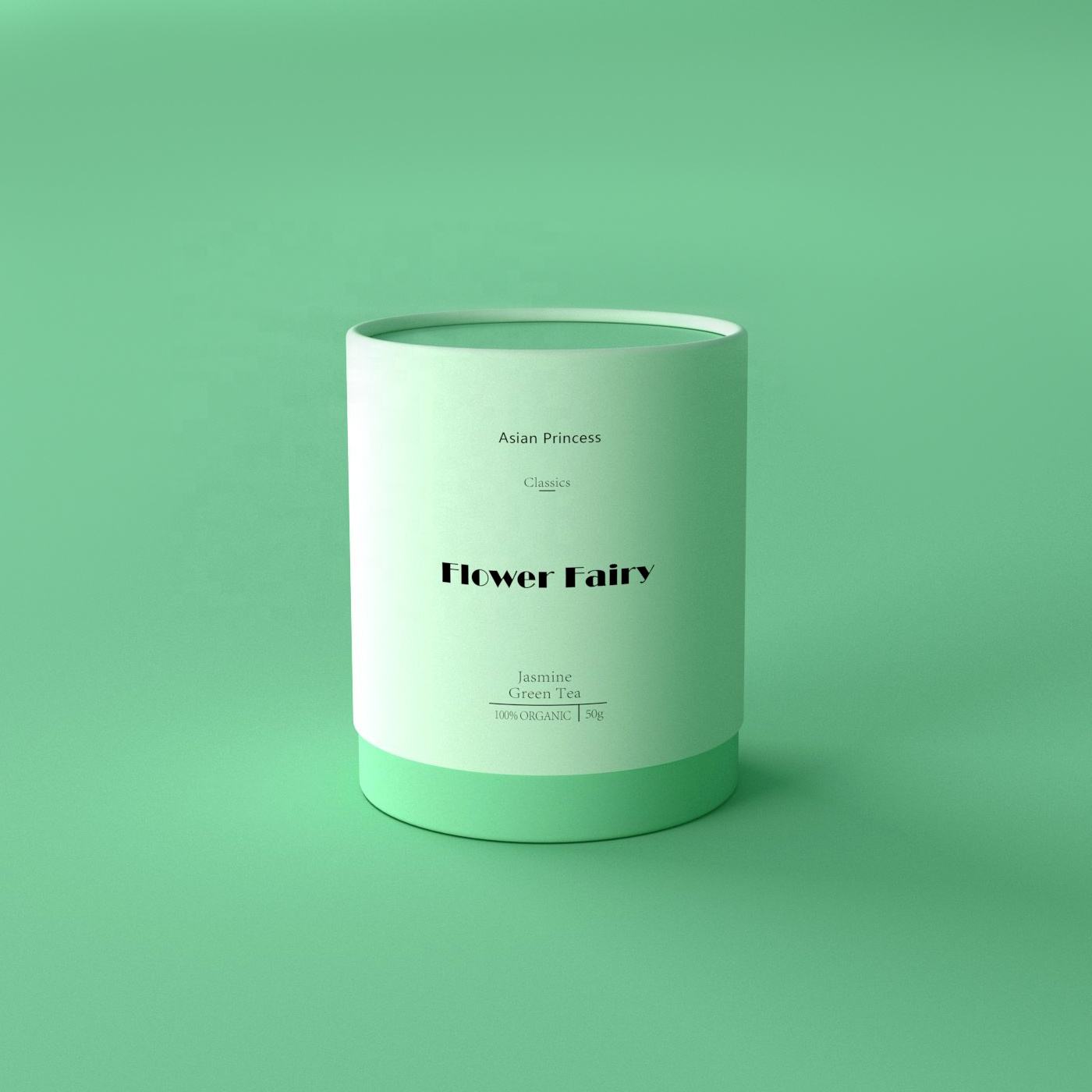 علبة أنبوب مستديرة من حبوب البن صديقة للبيئة من الدرجة الغذائية لتغليف ورق الشاي تصميم مخصص علبة شاي فاخرة للتغليف الأخضر