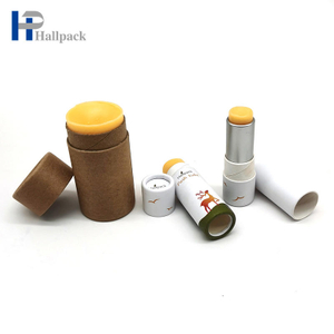 أفضل بيع مستحضرات التجميل البيضاء القابلة للتحلل الحيوي، مزيل العرق، ورق تغليف مخصص لبلسم الشفاه، أنبوب ملتوي لأعلى