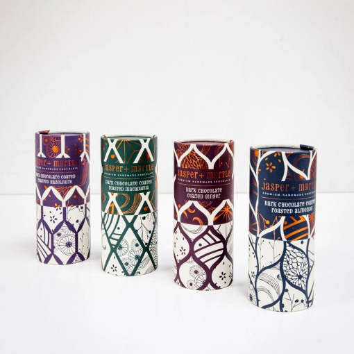 طباعة مخصصة أنبوب دائري صندوق تغليف أنبوب من الورق المقوى صديق للبيئة لتغليف أنبوب الشوكولاتة القابل للتحلل الحيوي