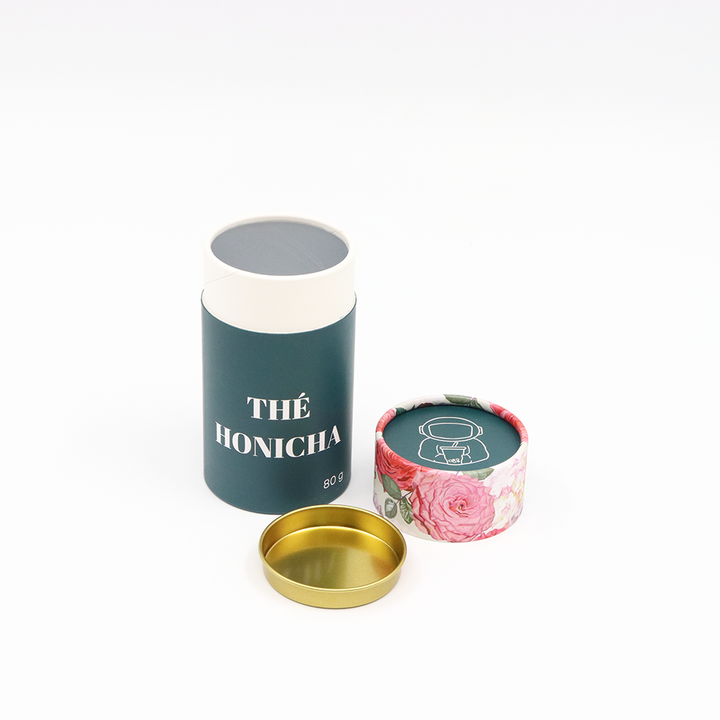 صديقة للبيئة الغذاء الصف صندوق من الورق المقوى مع غطاء معدني ورقة أنبوب التغليف للمكسرات القهوة الشاي