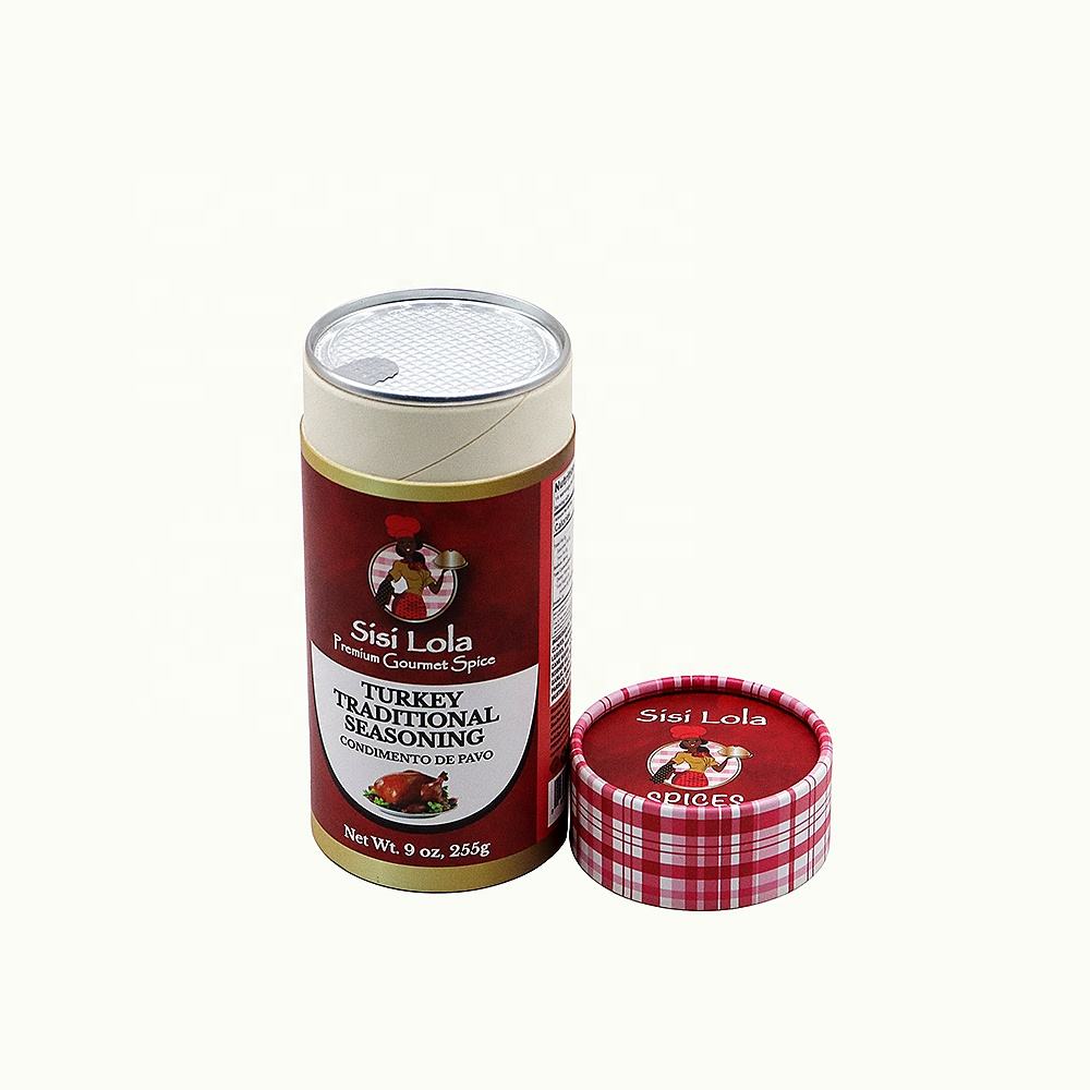 علبة طعام عالية الجودة مبطنة برقائق معدنية محكمة الغلق من الورق المقوى لأنبوب التغليف لأسطوانة حزمة الشاي السائبة