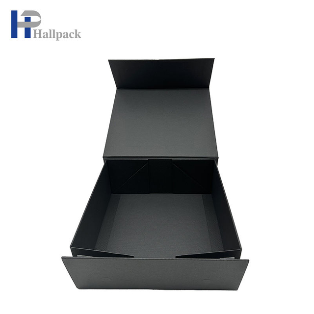 الجملة شعار مخصص طباعة التعبئة والتغليف ورقة مربع أسود علبة كرتون قابلة للطي