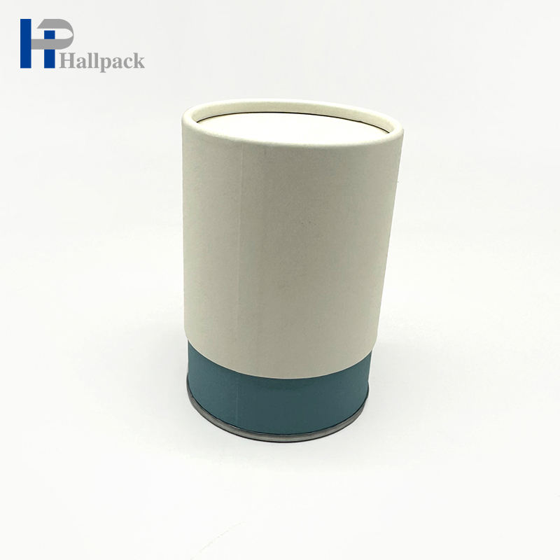 تعبئة الشاي المخصص المعاد تدويره، غطاء حديدي مدمج، أنابيب ورقية سفلية من الحديد