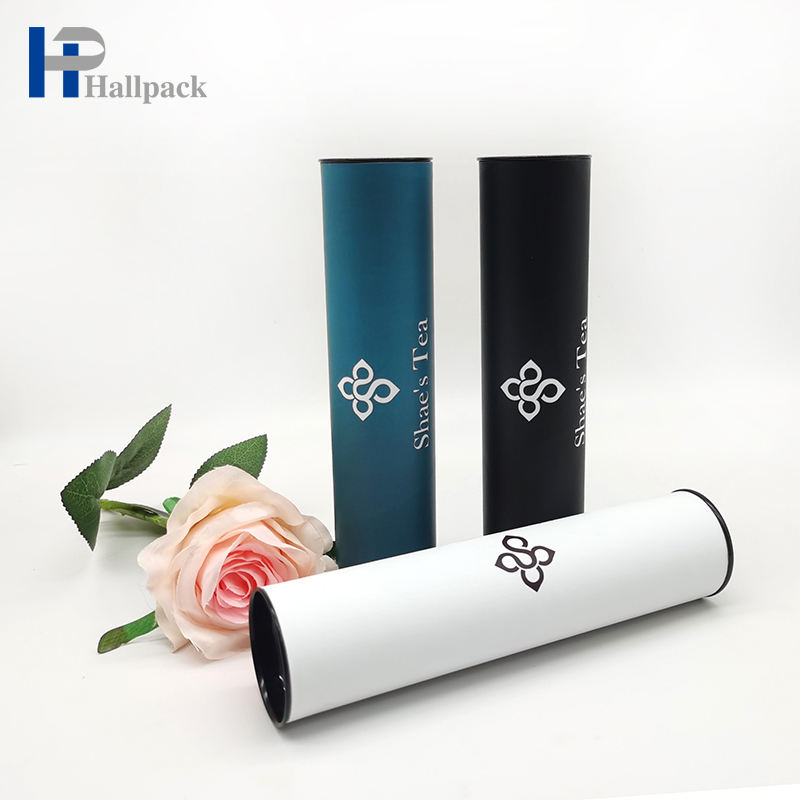 حجم قابل للتخصيص غطاء حديدي فاخر أنبوب ورق كرافت مستدير للأغذية المنزلية غطاء معدني ورق تغليف الأنبوب