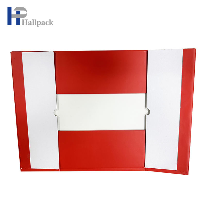 صندوق ورقي كبير الحجم قابل للطي مغناطيسي مخصص مع حبل يد جلدي