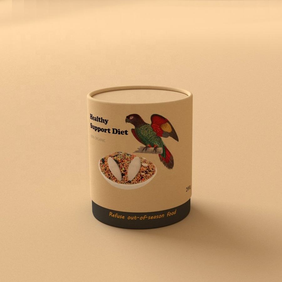 أنبوب ورق التغليف المخصص عالي السعة ذو الحافة المسطحة ذات الشكل الأسطواني لتغليف الورق لأغذية الحيوانات الأليفة