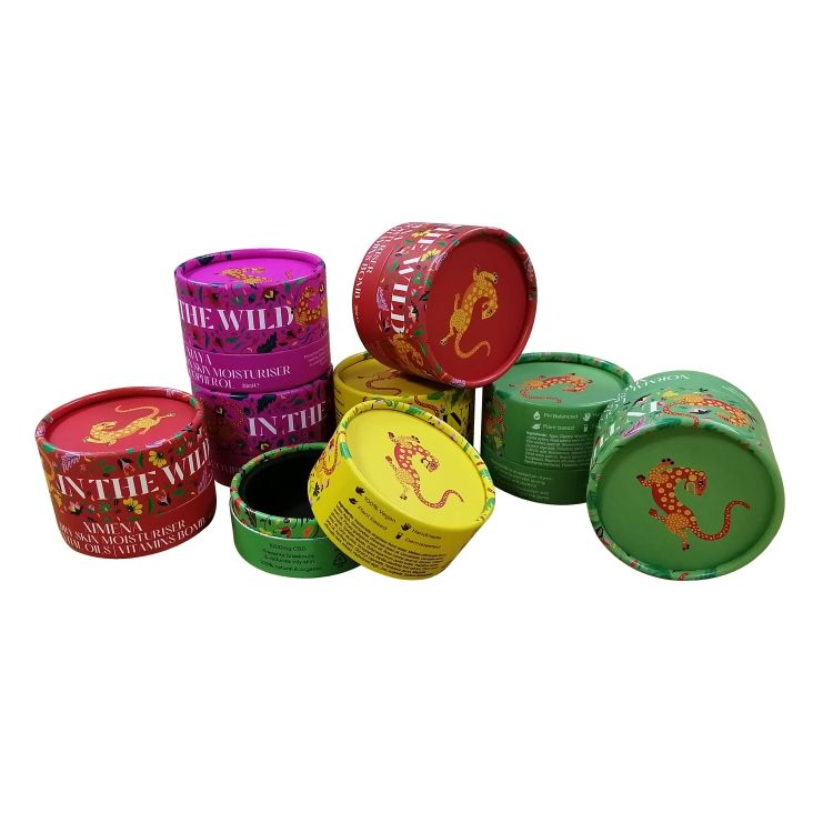 شعار قابل للتخصيص، حلوى كرتونية مستديرة من جلد البقر مع تغليف علبة كعك الخبز والبسكويت والهدايا اليدوية