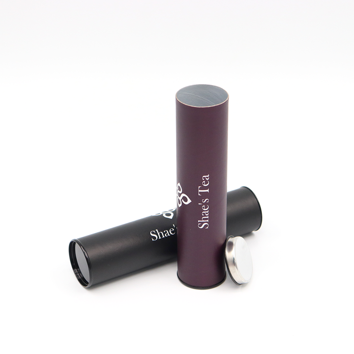 صديقة للبيئة تصميم مخصص حزمة صندوق أنبوب دائري للطعام مع غطاء معدني من الورق المقوى المعبأ لشاي القهوة والمكسرات