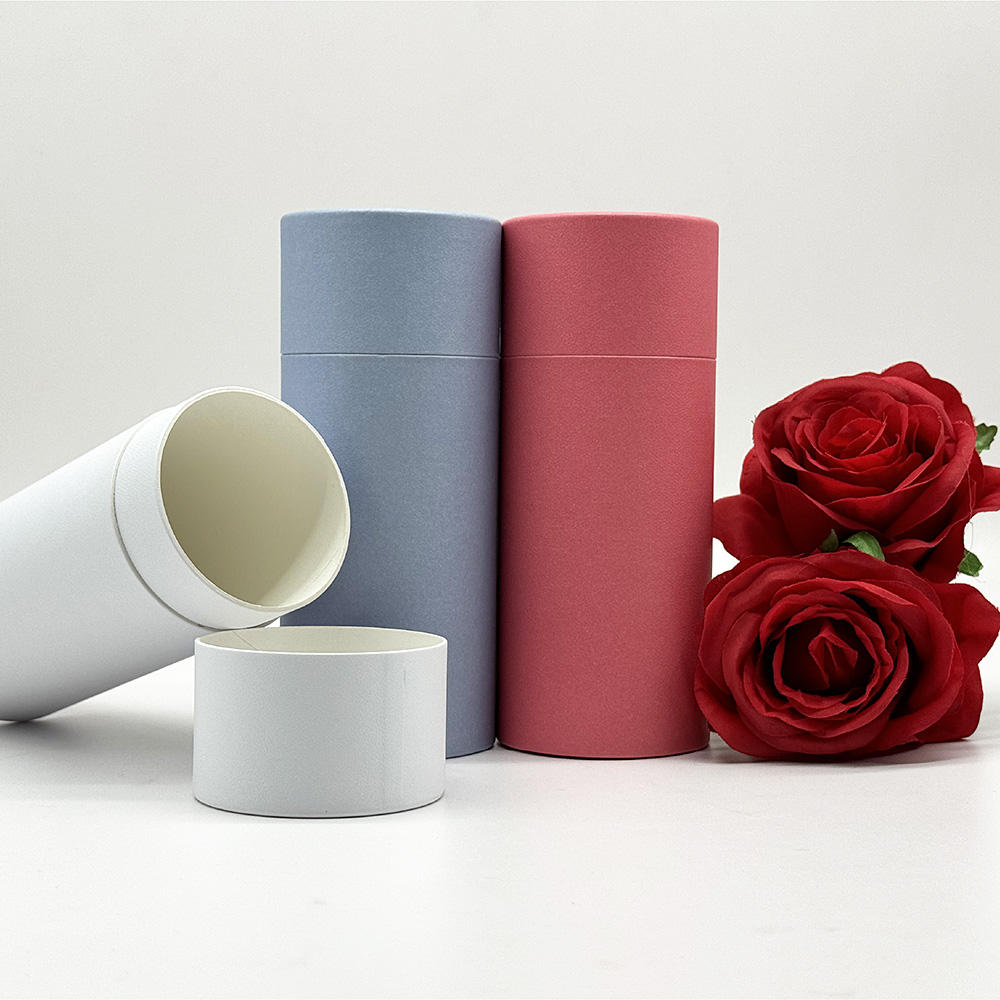 علبة زجاجة مستديرة من الورق المقوى قابلة لإعادة التدوير مع غطاء مستحضرات التجميل القياسية كرتون التغليف حزمة أنبوب ورق الكرافت