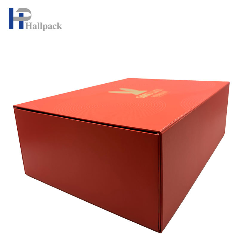 صندوق ورقي كبير الحجم قابل للطي مغناطيسي مخصص مع حبل يد جلدي