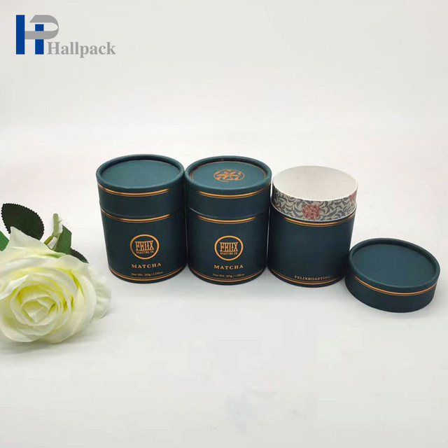 أبيض حجم مخصص 50 جرام أسطواني صديق للبيئة قهوة شاي/شاي فضفاض/شاي كرافت ورق تغليف أنبوب دائري صندوق حزمة كبير