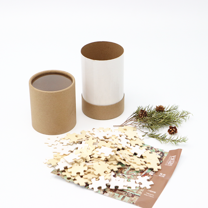 طباعة مخصصة للهدايا والتعبئة والتغليف الحرفية صندوق أسطواني من الورق المقوى تغليف أنبوب الورق للأطفال لعبة اللغز