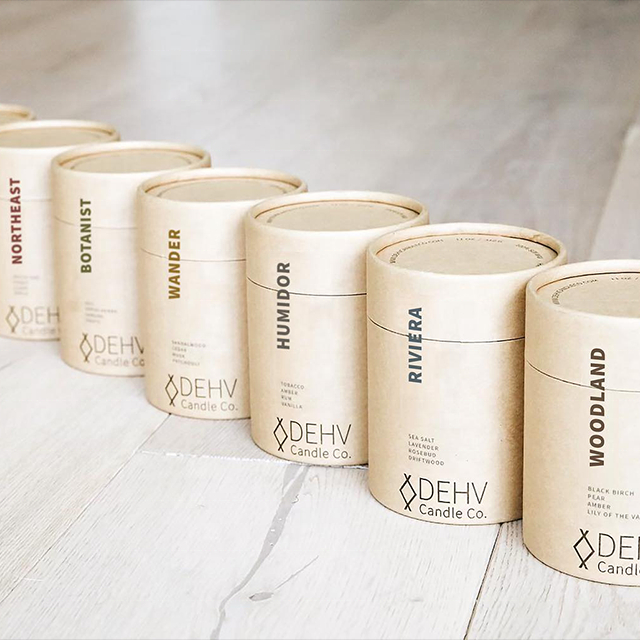 صندوق أنبوب دائري للتغليف من الورق المقوى القابل للتحلل الحيوي خالٍ من البلاستيك بنسبة 100% لتغليف الشموع بأنبوب ورقي عالي الجودة