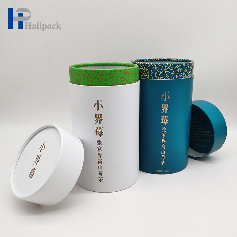 طباعة مخصصة لأسطوانة قابلة للتحلل الحيوي ورق طعام من الورق المقوى وأكياس علبة الشاي المميزة وتغليف صندوق الأنبوب لحزمة الشاي السائبة