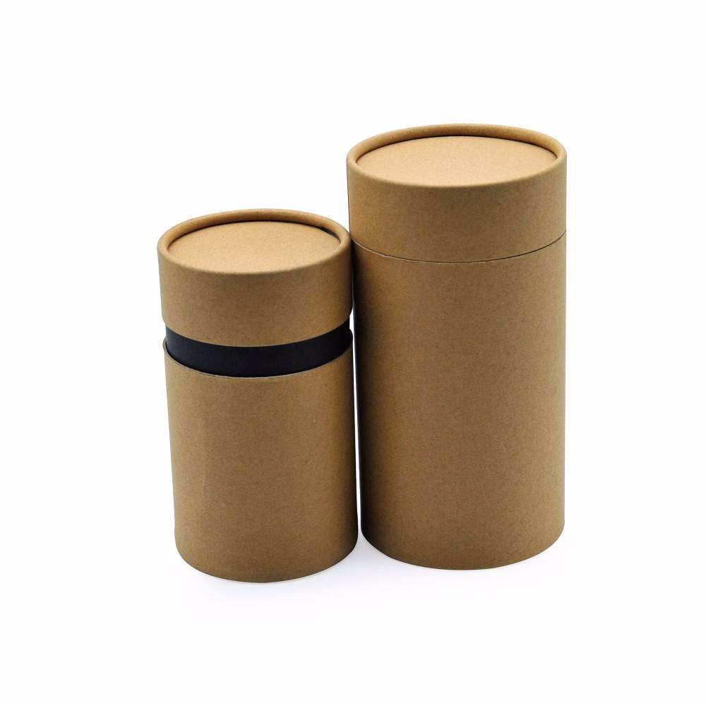 حار بيع مخصص مطبوعة جولة مربع صديقة للبيئة براون المعاد تدويرها اسطوانة من الورق المقوى لتغليف تي شيرت والحرف اليدوية