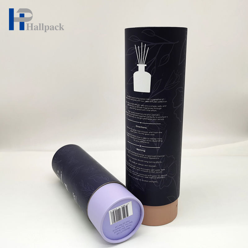 ورق كرافت مخصص وأنبوب ورقي متخصص لتغليف اسطوانة مستديرة للعطور والقمصان سطح منقوش مصنوع يدويًا