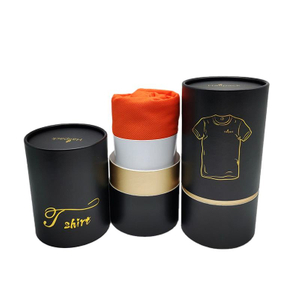 المعاد تدويرها ورق الحرف تي شيرت التعبئة والتغليف صناديق أنبوبية صناديق مستديرة من الورق المقوى كرافت مع معالجة سطح النقش لمستحضرات التجميل