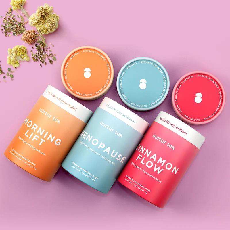 حار بيع شعار مطبوعة قابلة لإعادة التدوير كرافت جولة أنبوب ورقة كرتون الشاي التعبئة والتغليف اسطوانة مربع