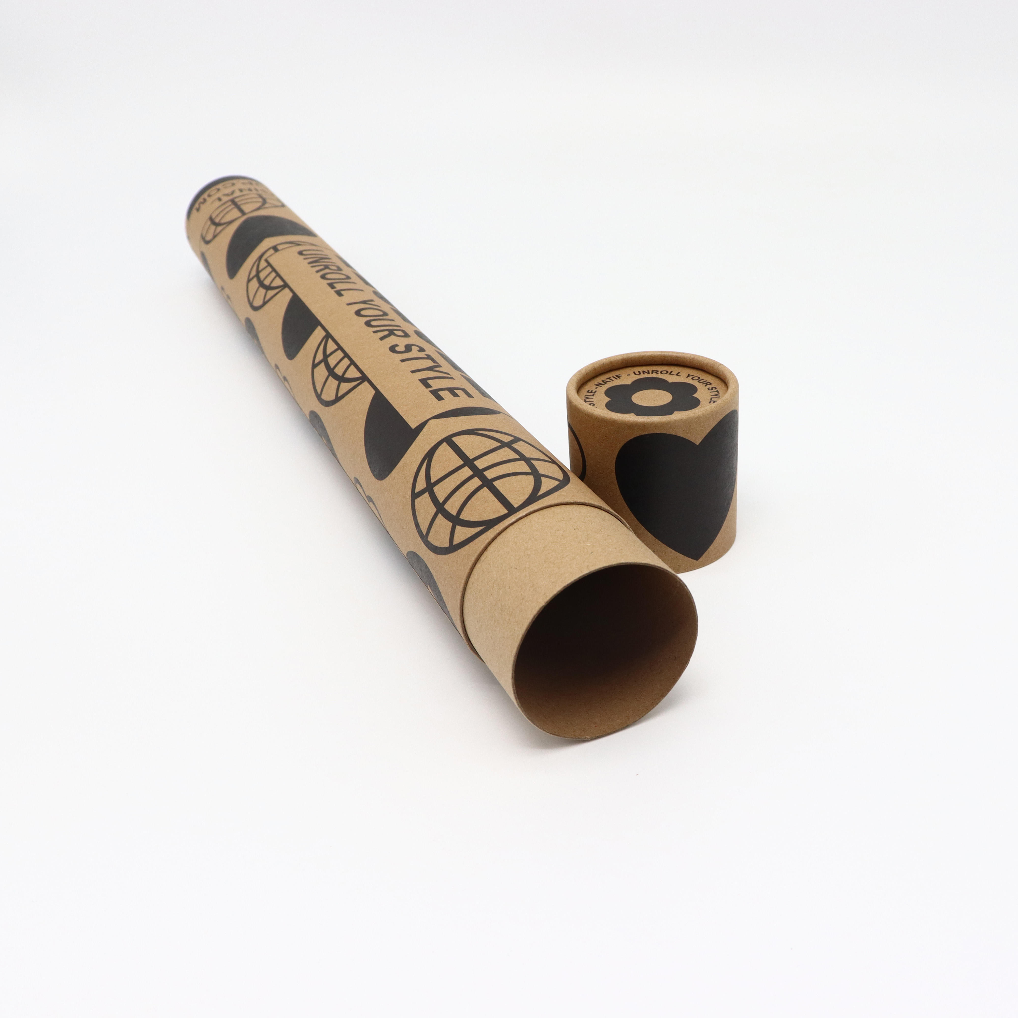 يمكن للورق القابل للتحلل أن يقوم بلف أنبوب الورق مع أسطوانة كروية لأنبوب ورق الكرافت المطبوع