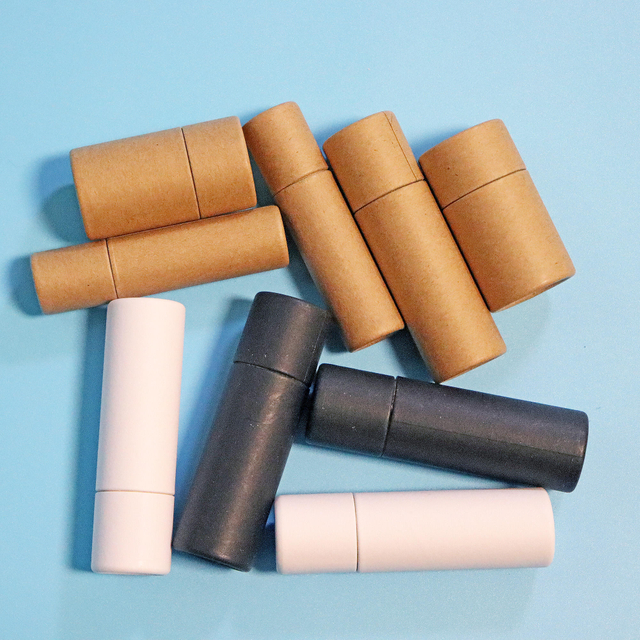 أنبوب ورق الكرافت البني الأساسي أنبوب تغليف الورق الأبيض القابل للتحلل الحيوي ملمع الشفاه رفع ورقة بلسم الشفاه أنبوب التعبئة والتغليف
