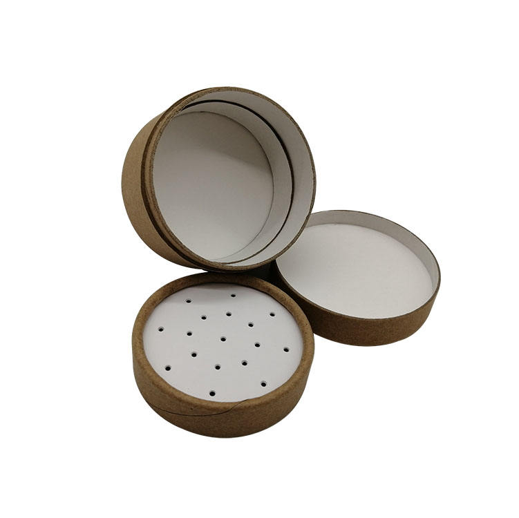 أنبوب ورقي بتصميم جديد مخصص مع علبة مسحوق مضغوطة للمغربل أنبوب كرافت أسود للشامبو