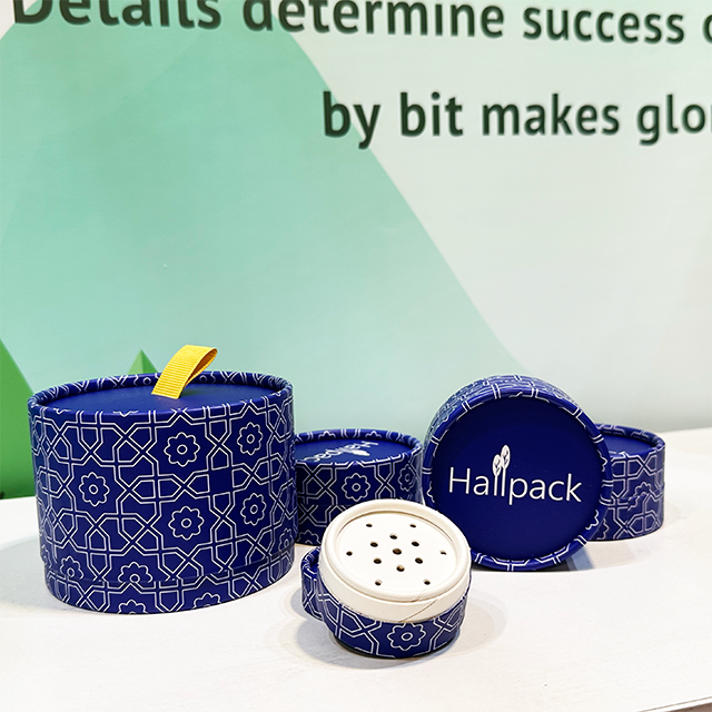 Hallpack صندوق أنبوب دائري مخصص لتغليف اسطوانة الورق لمسحوق مستحضرات التجميل الجاف