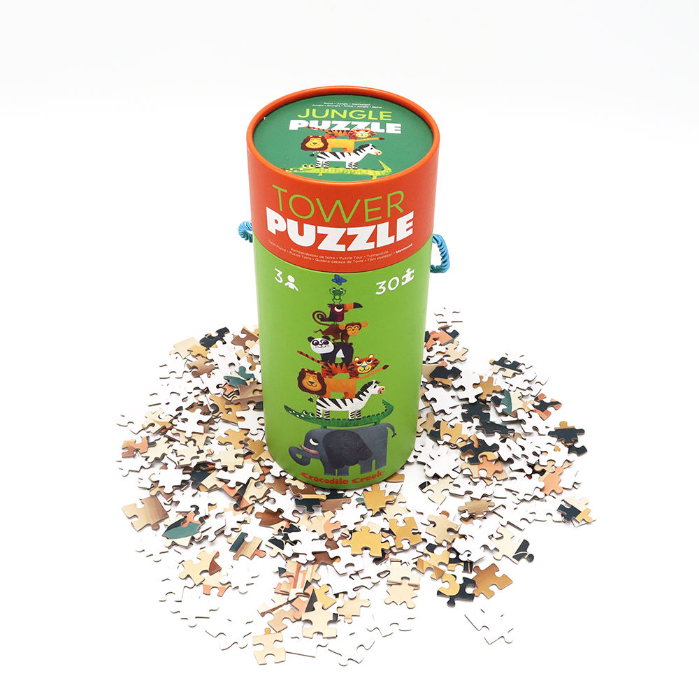 لعبة أسطوانة قابلة للتحلل مطبوعة حسب الطلب من الورق المقوى أنبوب التعبئة والتغليف لغز اللبنات روبوت التعبئة والتغليف أنبوب الورق