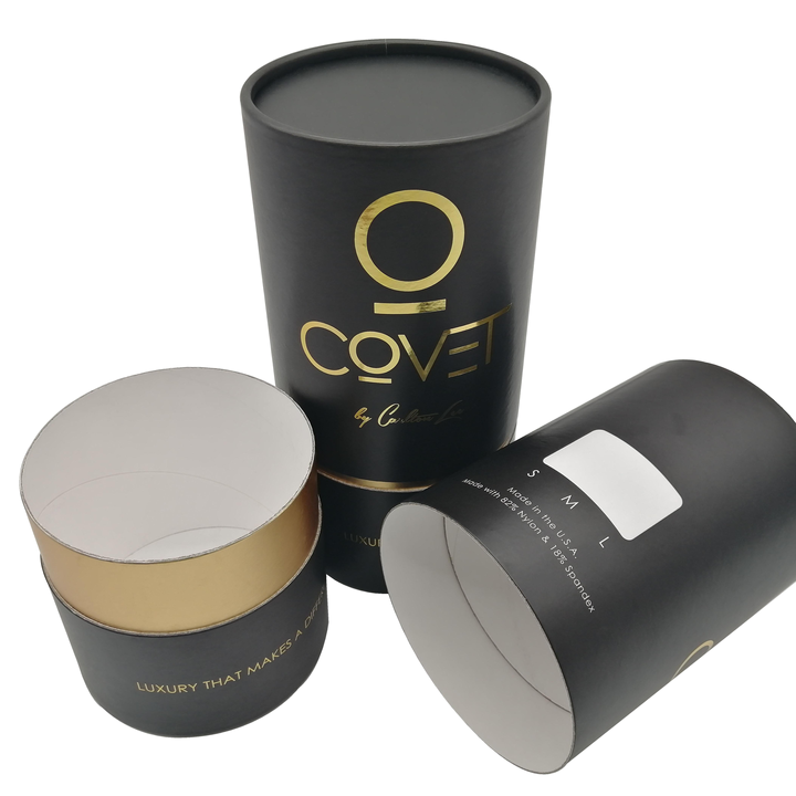 حار بيع مخصص مطبوعة جولة مربع صديقة للبيئة براون المعاد تدويرها اسطوانة من الورق المقوى لتغليف تي شيرت والحرف اليدوية