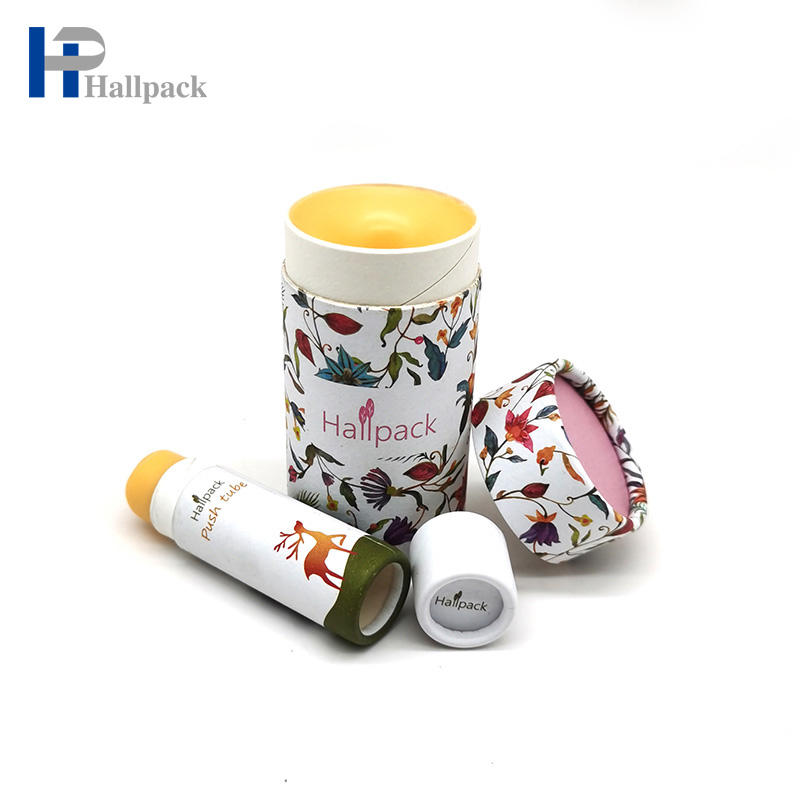 2 أوقية قابلة للتحلل من الورق المقوى الأبيض كرافت مزيل العرق ورقة التعبئة والتغليف أنبوب 0.3 أوقية ورقة بنية رفع بلسم الشفاه