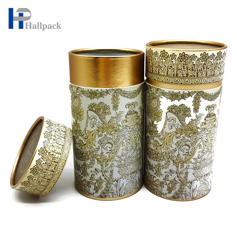 الذهب احباط ورقة أنبوب كحل شاكر تخصيص التعبئة والتغليف ورقة مربع أنبوب أرخص الغذاء الصف ورقة اسطوانة للشاي