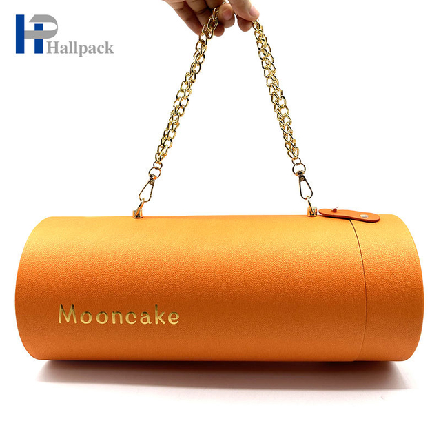 ورق تغليف المواد الغذائية المعاد تدويره المحمول أنبوب ورق تغليف كعك القمر مع سلسلة